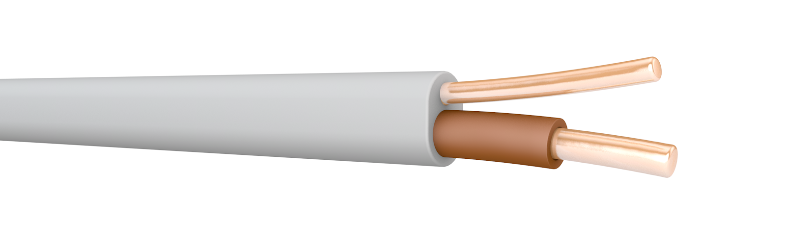 PVC cable for lighting and power with single core and bare CPC.