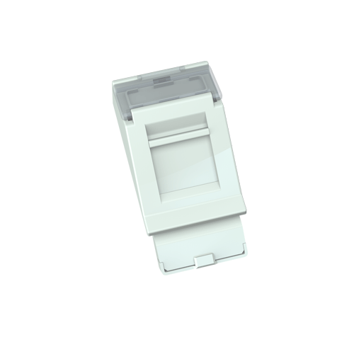 Angled Single Port Keystone Adaptor LJ6C 25 x 38, White - 24