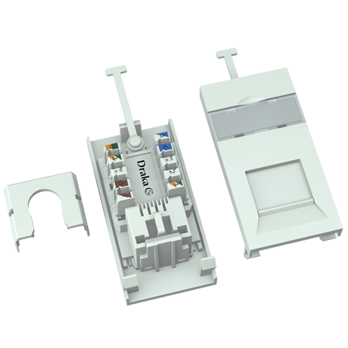 Cat5e UTP Module EuroMod 25x50 Punchdown 110/LSA - White - 24