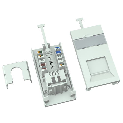 Cat6 UTP Module EuroMod 25x50 Punchdown 110/LSA - White  - 24