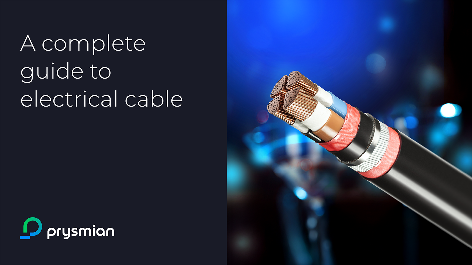 An image of an electrical cable showing the copper conductor, inner insulation and outer sheath