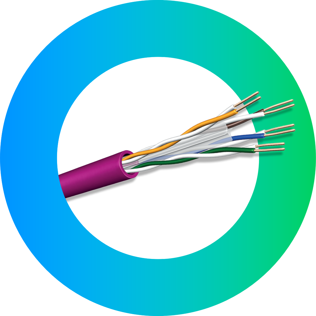 Prysmian cat6 cable on a circle