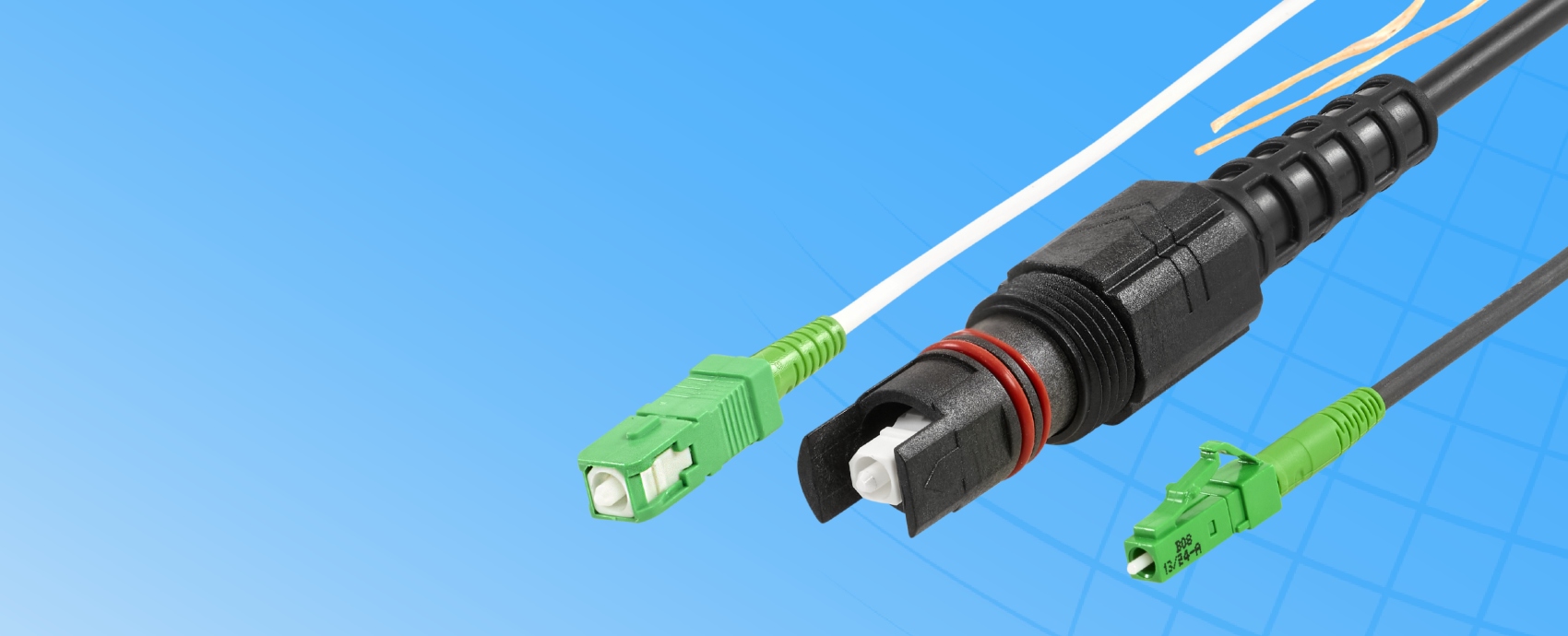 image of three fibre cables in a row