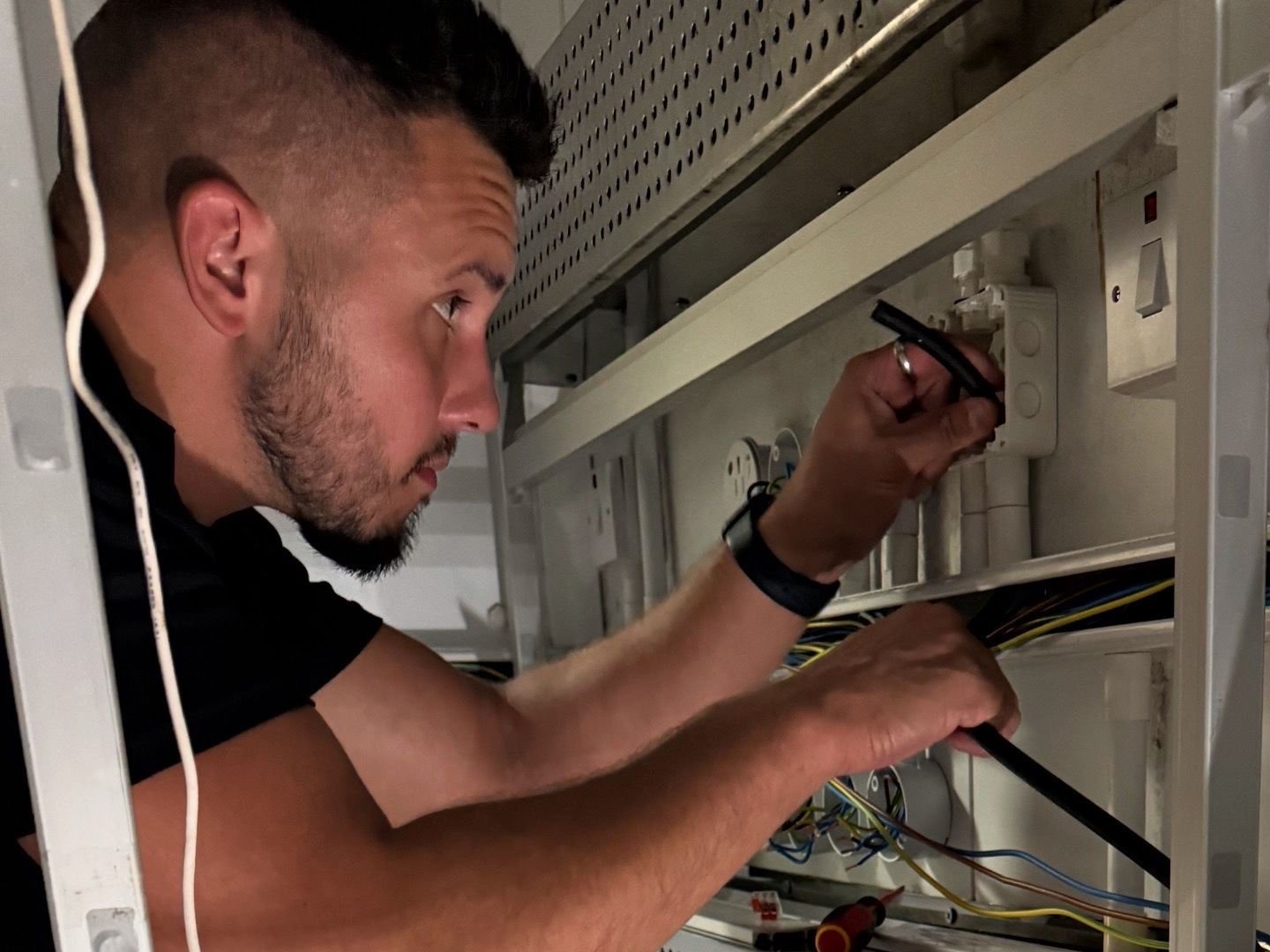 Prysmian brand ambassador, Theo Webster, working