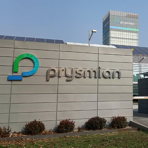 Outside of Prysmian Headquaters in Milan