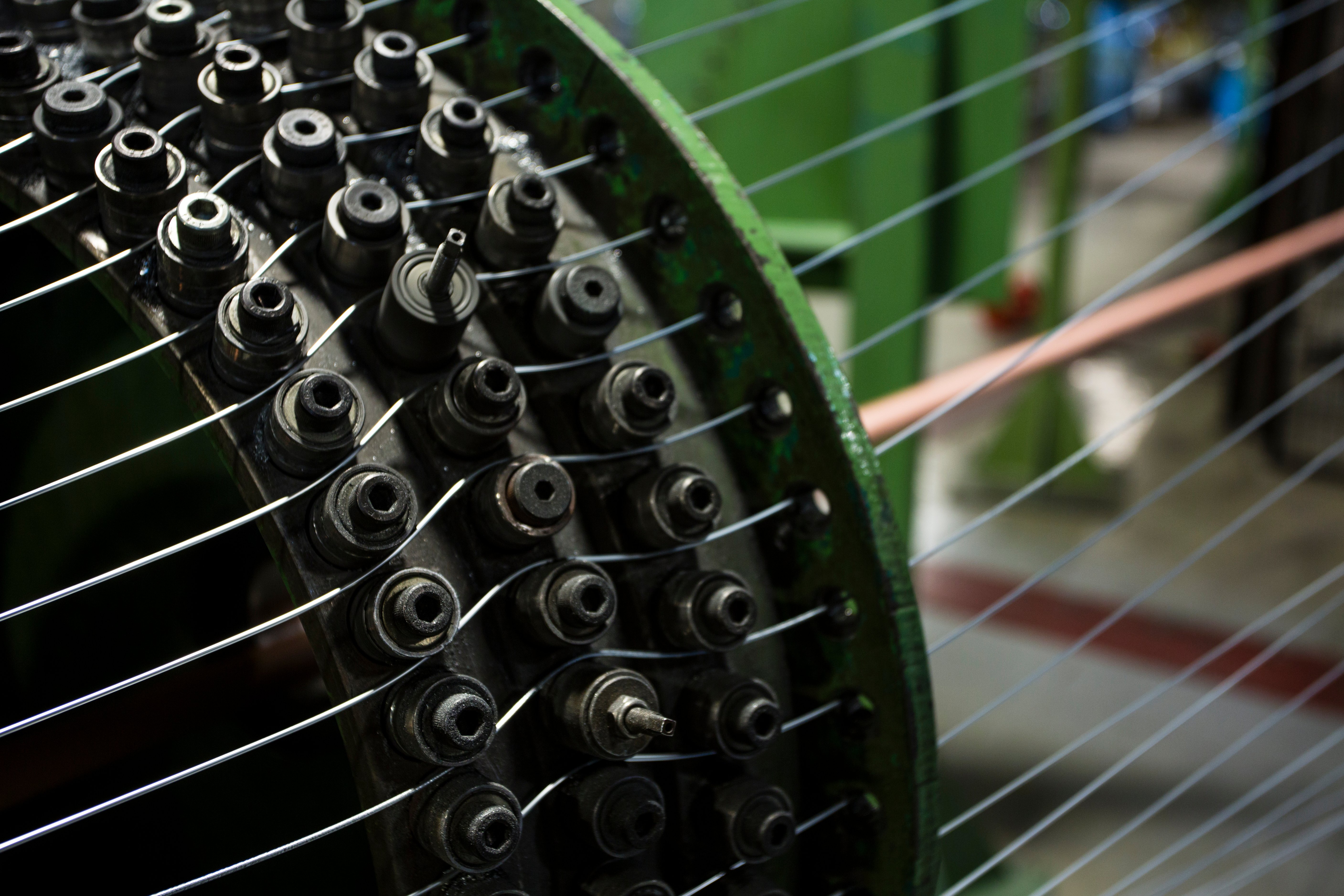 Close up of an amouring machine