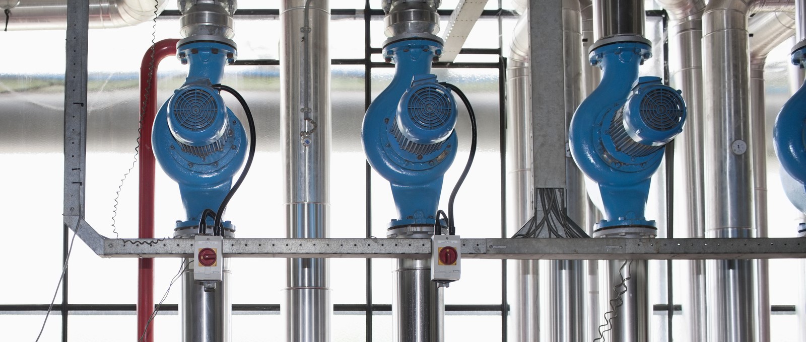Pipes and tanks in factory