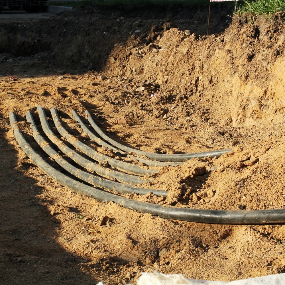cables buried for solar farms