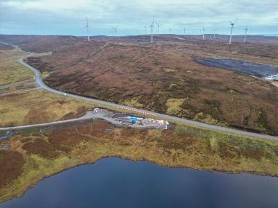 An ariel image showing a jointing booth by a lake in the countryside