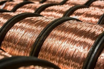 an image showing reels of copper cable.