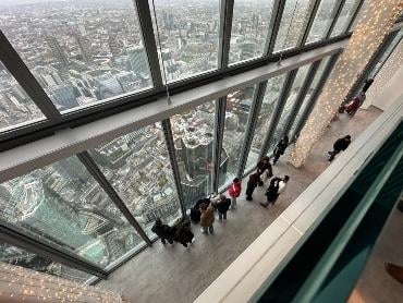 image of the inside of the building with views of London skyline