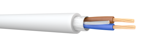 an image showing a white cable with three conductors
