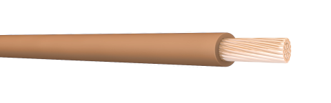 an image of single core copper cable with brown sheath